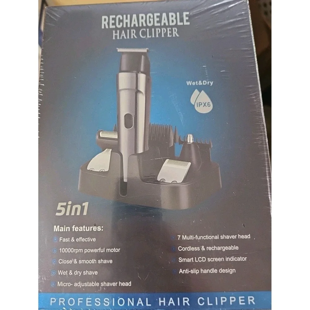 Hair clipper- 5 in 1 Kit Electric Razor, Hair Trimmer‎ with LED Display SEALED